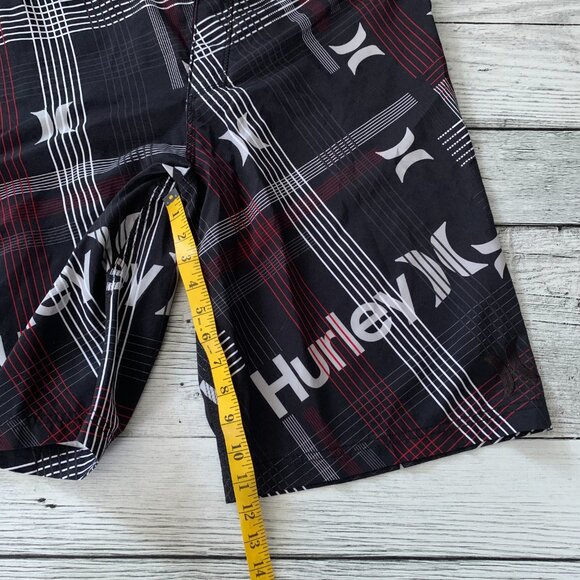 Hurley Striped Graphic Logo Spellout Lightweight Board Shorts - Picture 10 of 11